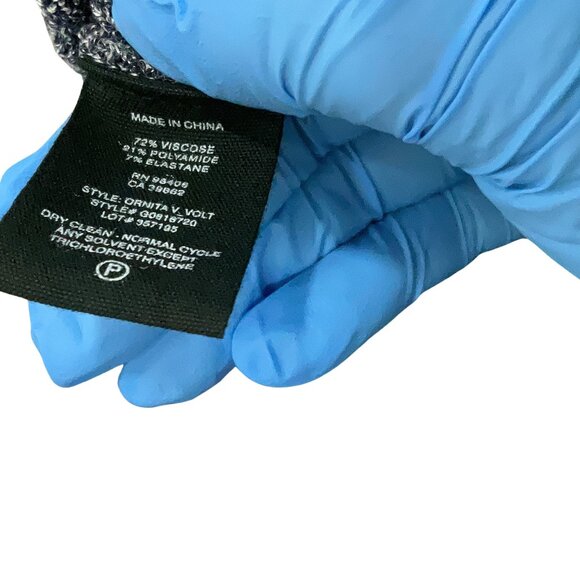 theory ribbed heather gray zip down midi skirt size P petite stretchable bodycon - Picture 6 of 6